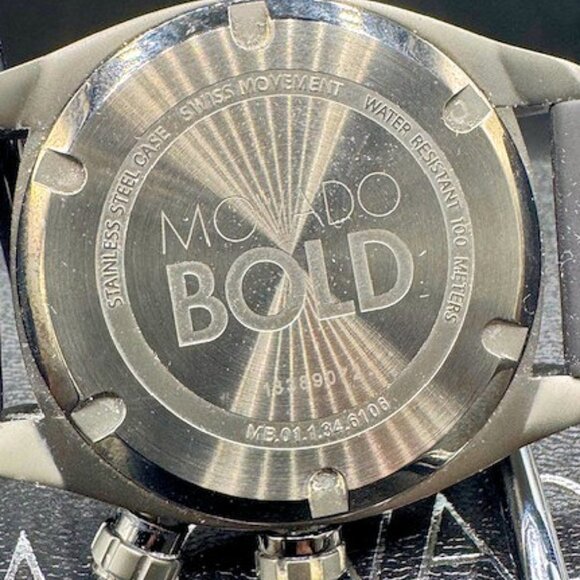 Movado Bold Black Dial Black Silicone Men's Watch Model 3600211 - Picture 8 of 13